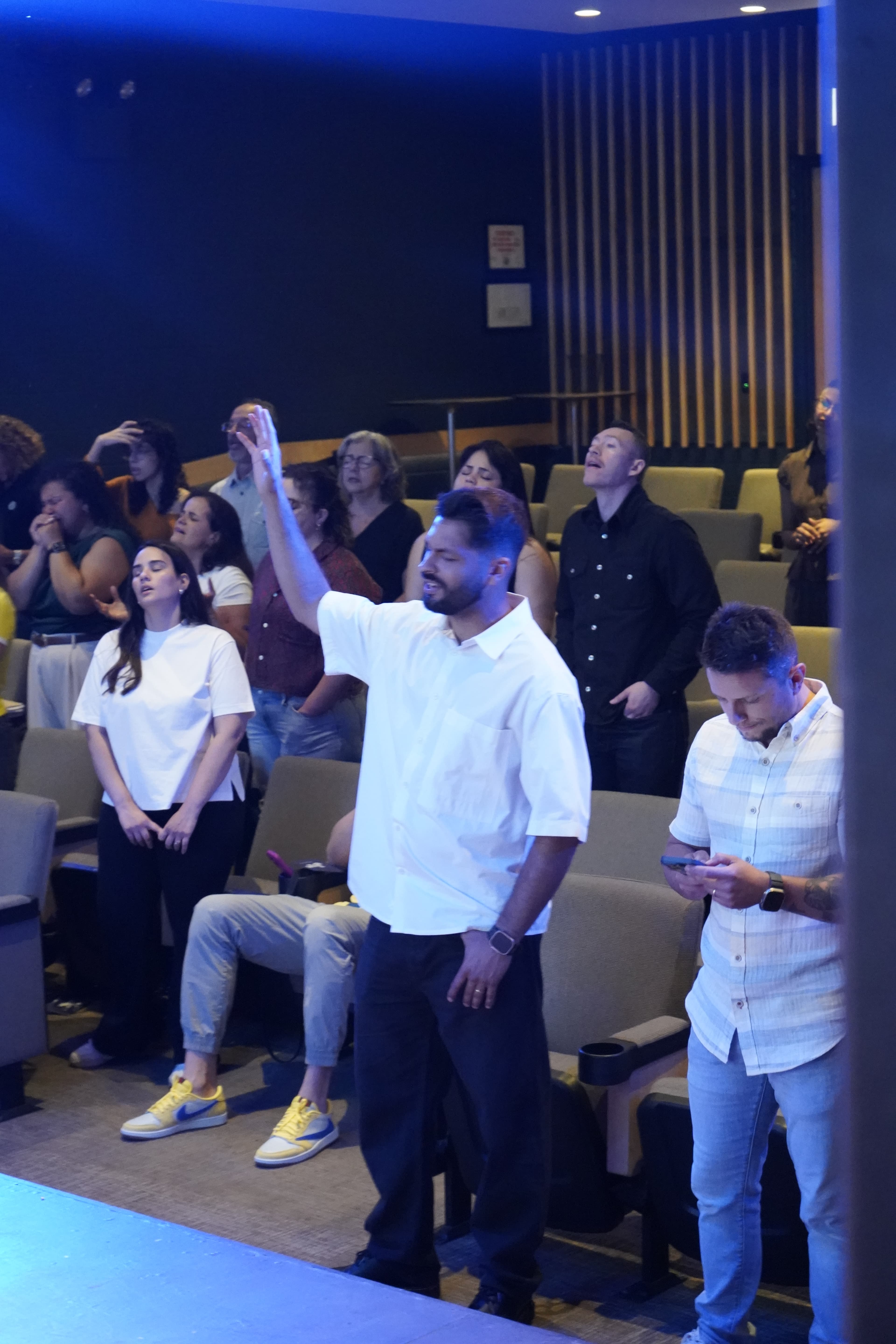 Onda Church family worshiping together